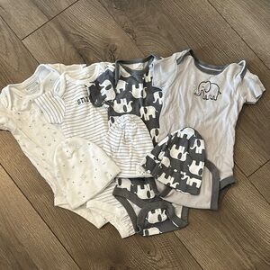 Huge bundle Adorable Elephant Baby Onesies Set